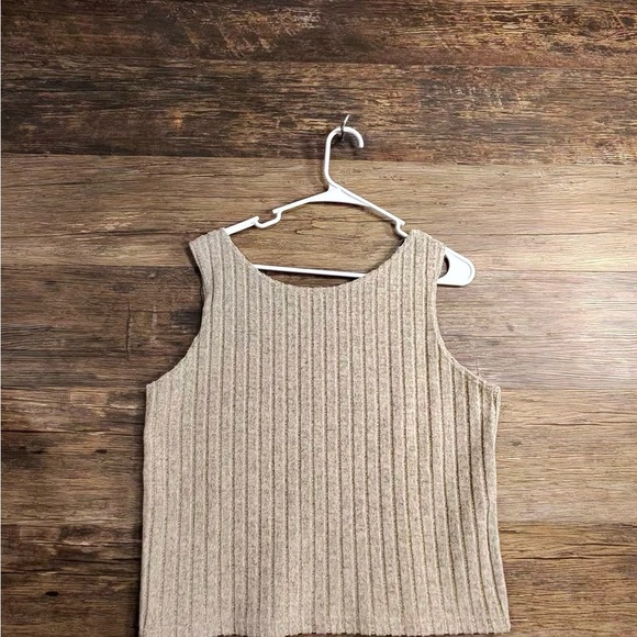 Cozy Casual Beige Ribbed Tank Top - Picture 9 of 9